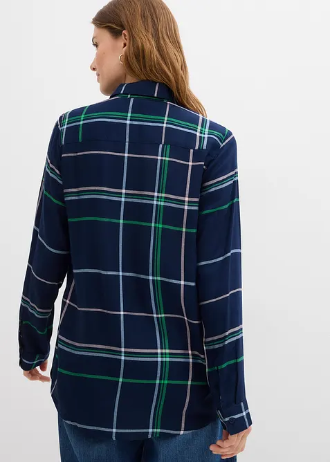 Lång blus i mjuk viskos, bonprix