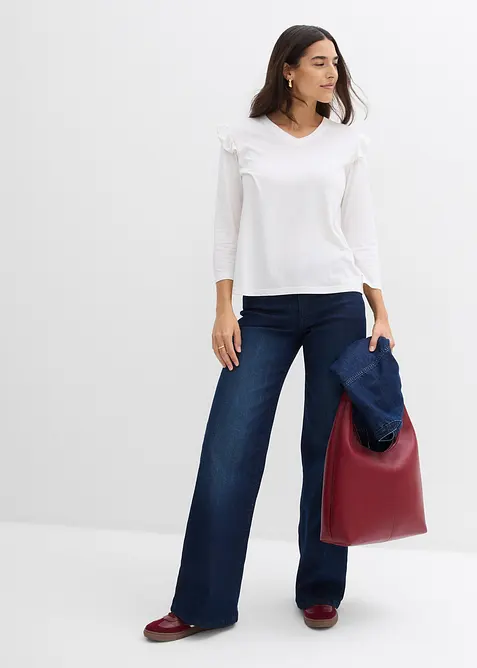 Jerseytopp av bomullsmix, bonprix