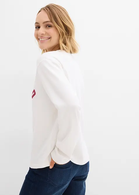 Långärmad topp i ren bomull, bonprix