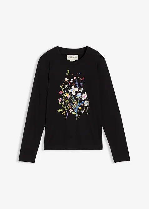 L&aring;ng&auml;rmad topp i ren bomull, bonprix