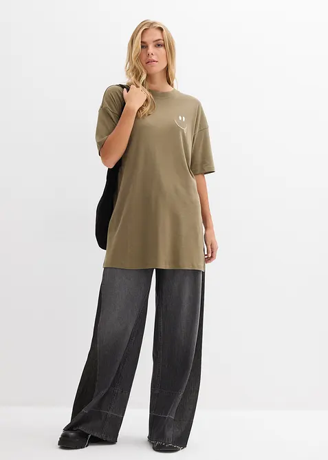 Lång topp i oversizemodell av ekologisk bomull, bonprix