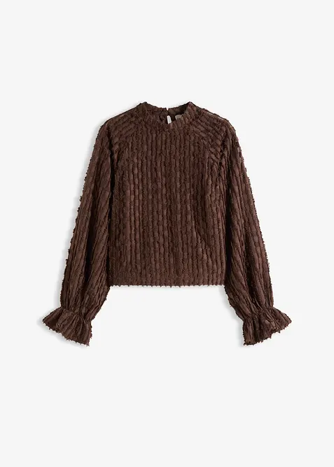 Blus i material med struktur, bonprix