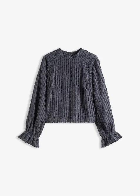 Blus i material med struktur, bonprix