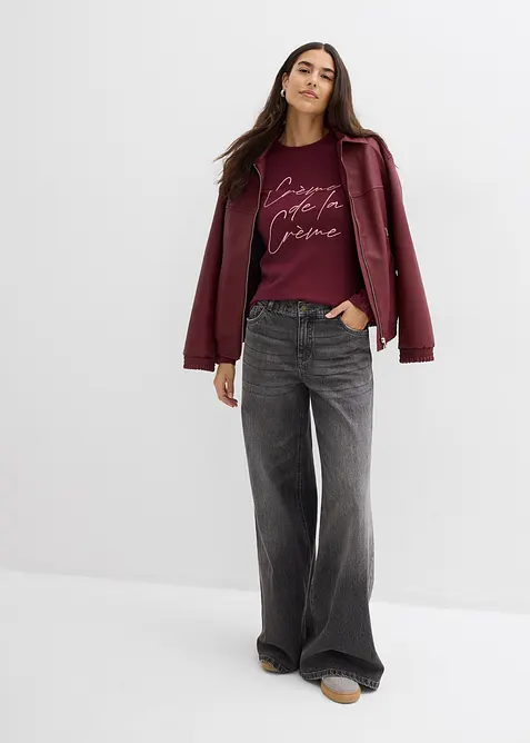 L&aring;ng&auml;rmad topp i ren bomull, bonprix