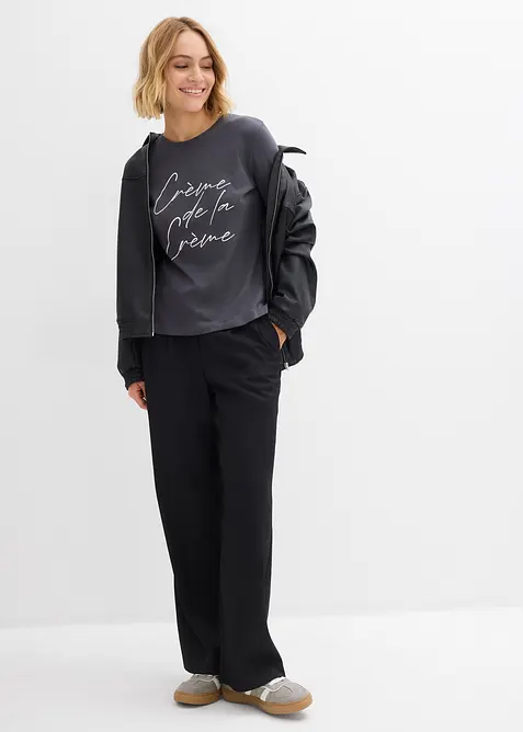 Långärmad topp i ren bomull, bonprix