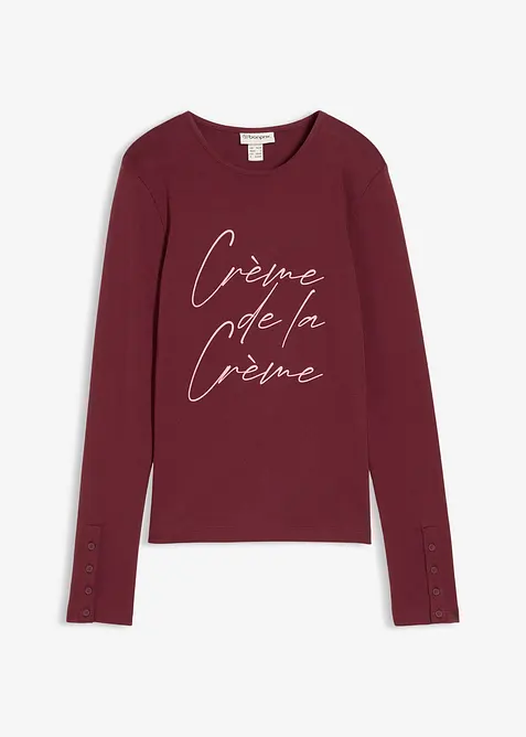 L&aring;ng&auml;rmad topp i ren bomull, bonprix