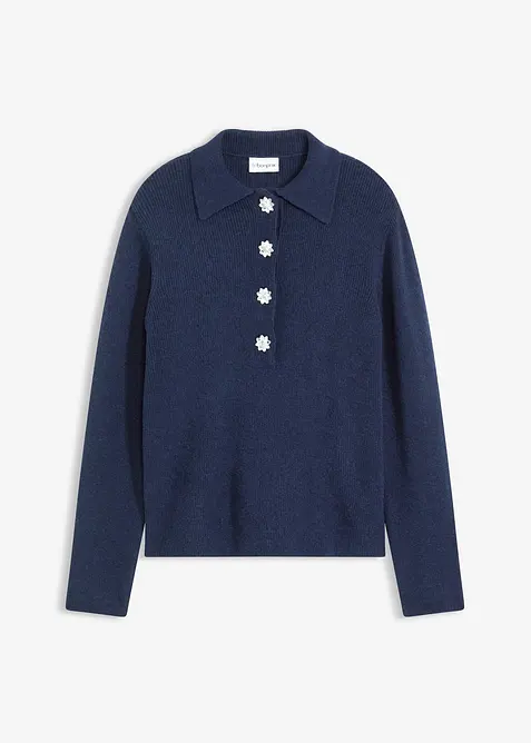 Tröja med snygg krage, bonprix