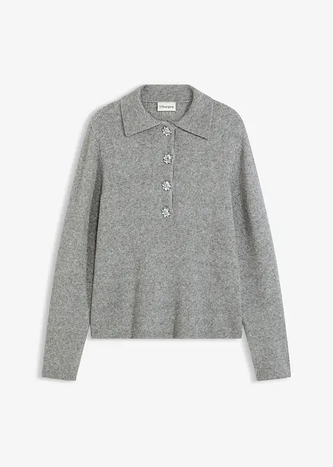 Tröja med snygg krage, bonprix