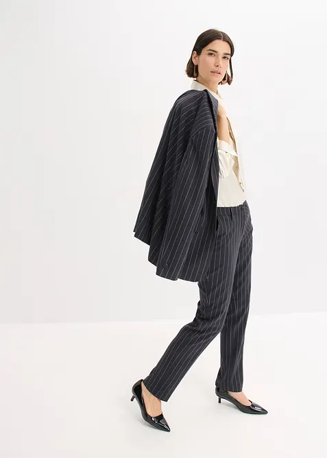 Satinblus med avtagbar slips (2 delar), bonprix