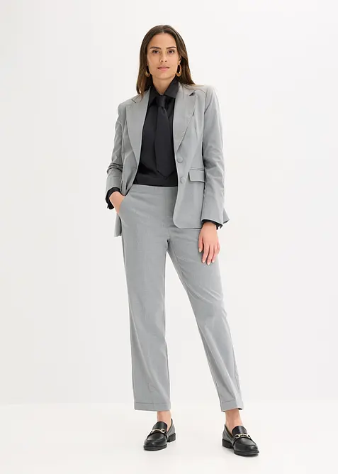 Satinblus med avtagbar slips (2 delar), bonprix