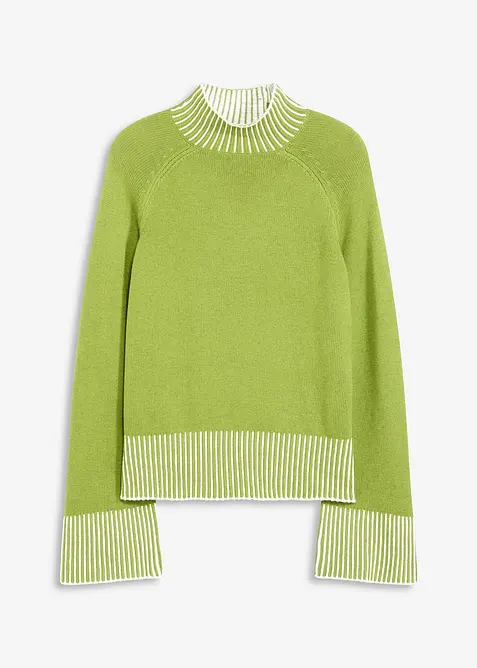 Tröja med ståkrage och liten andel kaschmir, bonprix