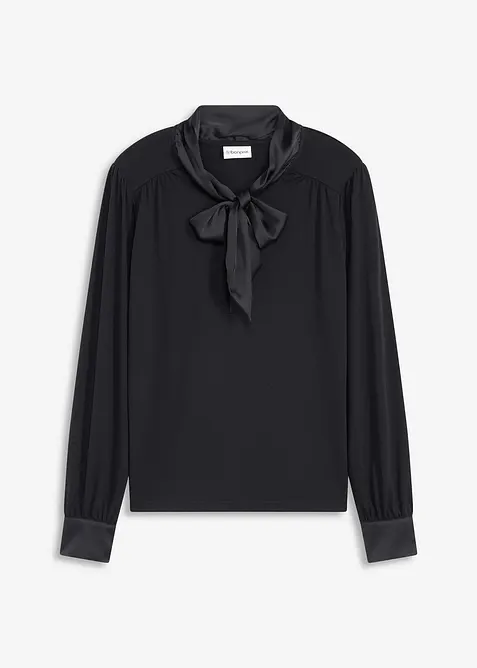 Topp med viskos och satinrosett, bonprix