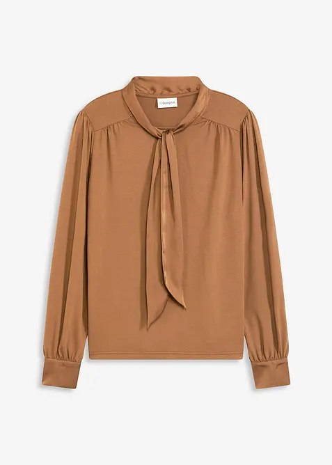 Topp med viskos och satinrosett, bonprix