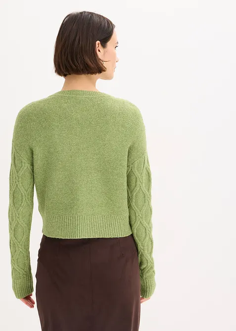 Grovstickad cardigan, bonprix