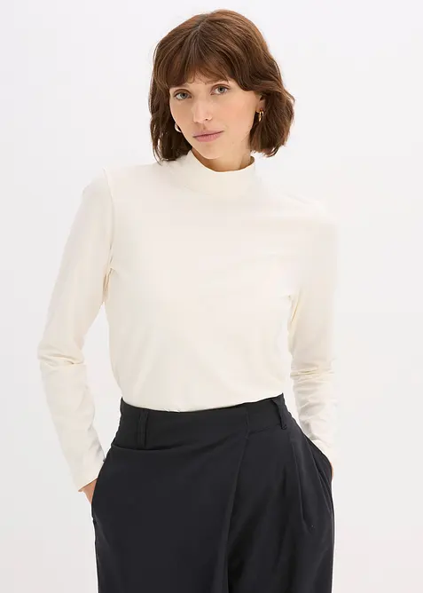 Långärmad topp i figurnära modell, bonprix