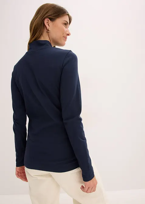 Långärmad topp i figurnära modell, bonprix