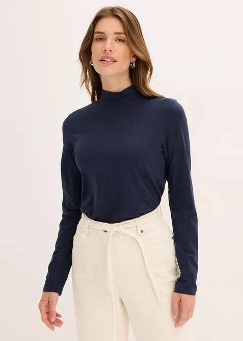 Långärmad topp i figurnära modell, bonprix