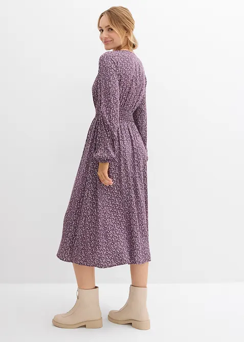 Mellanlång klänning i följsam viskos, bonprix