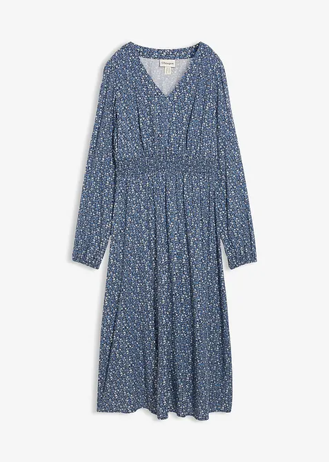 Mellanlång klänning i följsam viskos, bonprix