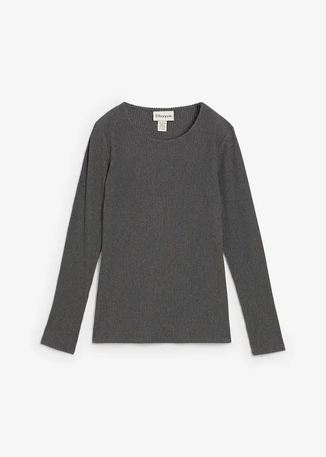 Ribbstickad termotopp, bonprix