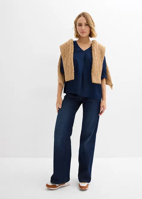 Dra på-blus i följsam viskos, bonprix