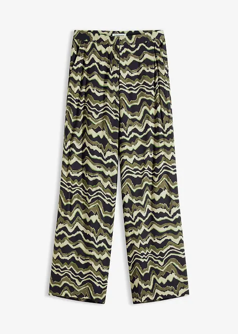 Palazzobyxa i tunn viskoskräpp, bonprix