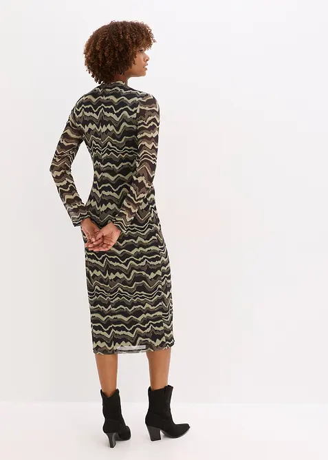 Midiklänning av mjuk mesh, bonprix