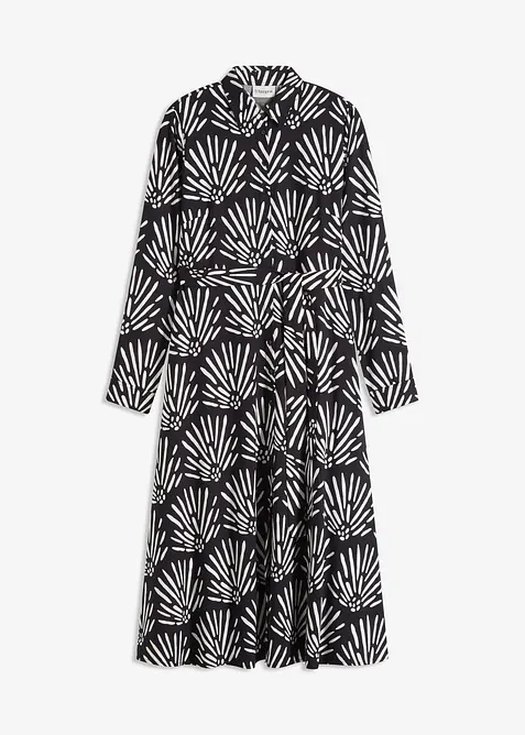 Mellanlång klänning i följsam viskos, bonprix