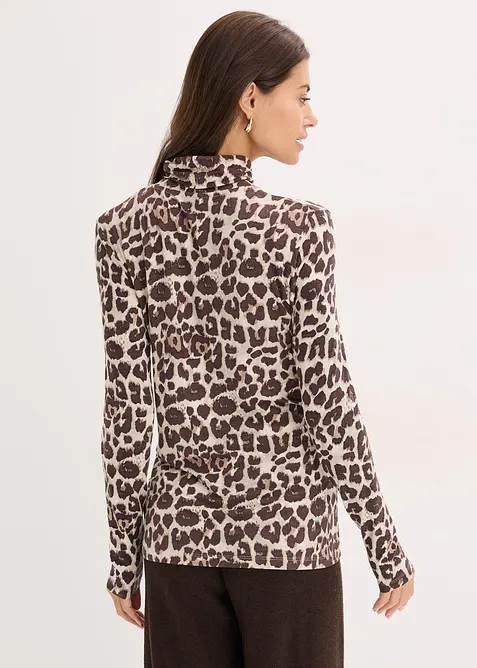 Långärmad topp i mjuk viskosmix, bonprix