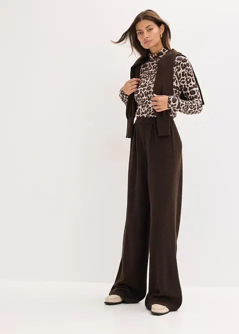 Långärmad topp i mjuk viskosmix, bonprix