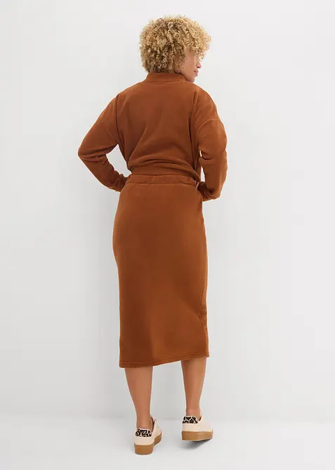 Midikjol av polarfleece, bonprix