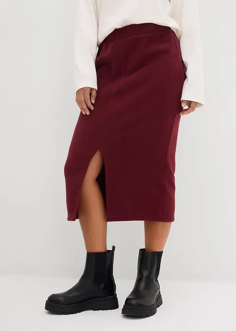 Midikjol av polarfleece, bonprix