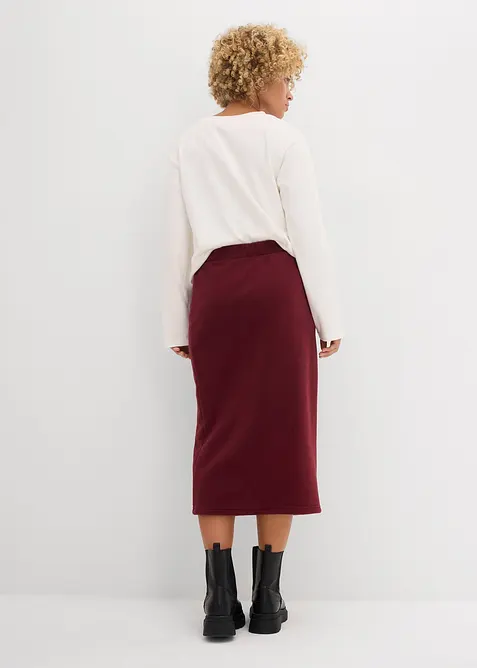 Midikjol av polarfleece, bonprix