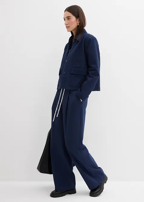 Vid byxa i materialmix, bonprix