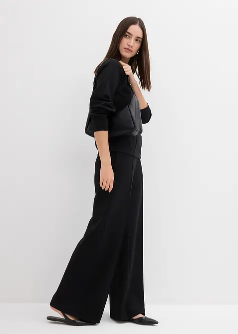 Långärmad Punto di Roma-topp, bonprix