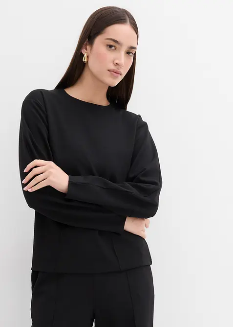 Långärmad Punto di Roma-topp, bonprix