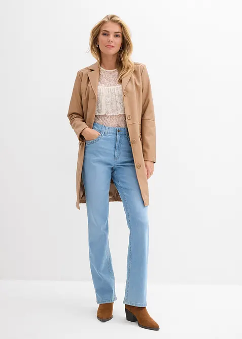 Straight jeans med hög midja och fickdetaljer, bonprix