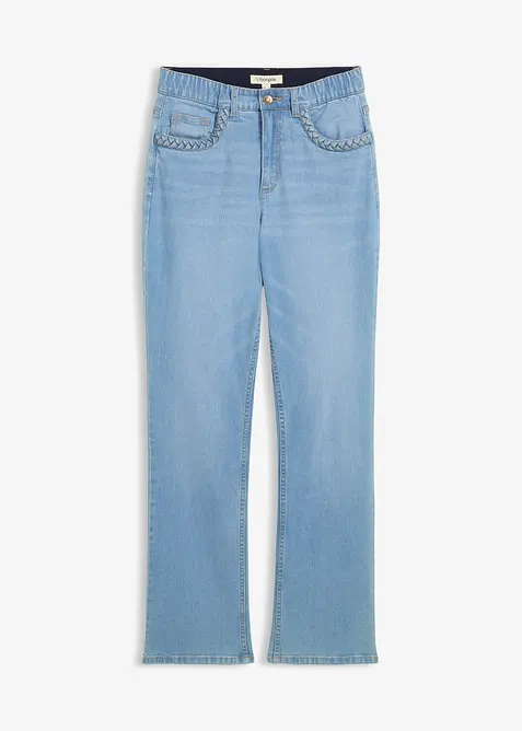 Straight jeans med hög midja och fickdetaljer, bonprix
