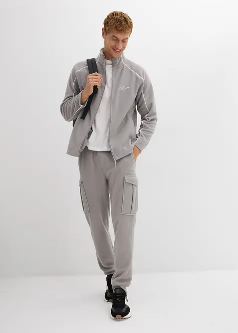 Värmande fleecejacka med sportiga detaljer, bonprix