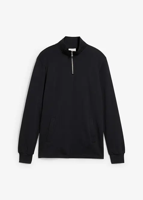 Sweatshirt i ekologisk bomull, med praktiska fickor och rak nederkant, bonprix