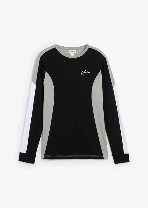 Långärmad tröja av elastisk bomullsmix, Slim Fit, bonprix