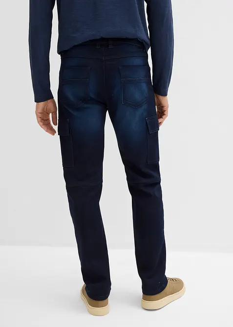 Regular Fit Cargo Jeans med bekv&auml;m midja, Straight, bonprix