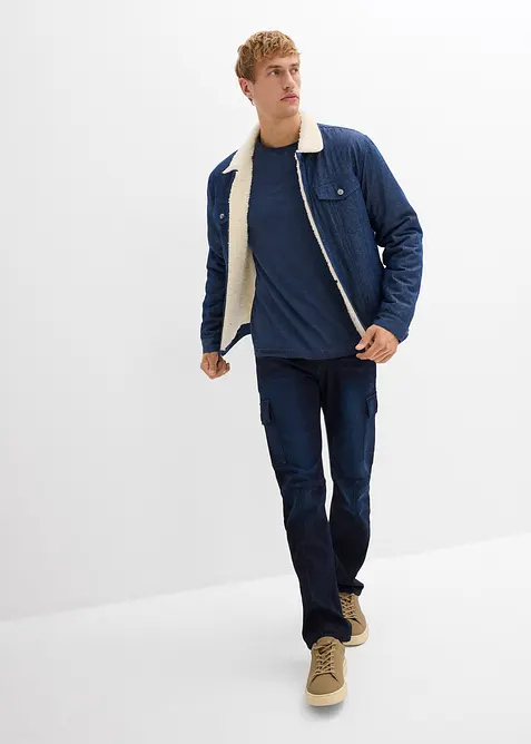 Regular Fit Cargo Jeans med bekv&auml;m midja, Straight, bonprix