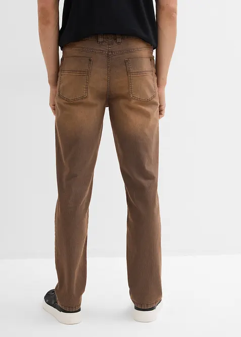 Lätta stretchiga jeans med Classic Fit och skön midja samt Vintage-tvättning, bonprix