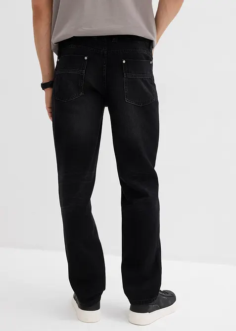 Jeans i Regular Fit Jeans av ren bomull med skön midja, Straight, bonprix
