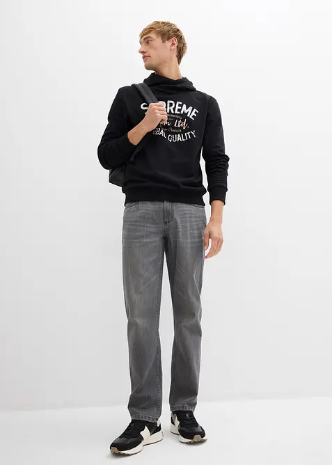 Sweatshirt med huva i mjuk bomullsmix, bonprix