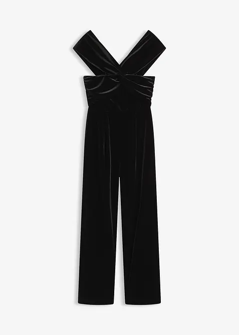 Jerseyjumpsuit i böljande sammet, bonprix