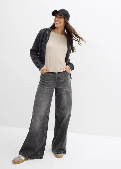 Oversizetopp i stretchig viskosmix med fint fall, bonprix