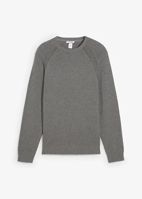 Finstickad tröja av bomull som kan återvinnas, bonprix