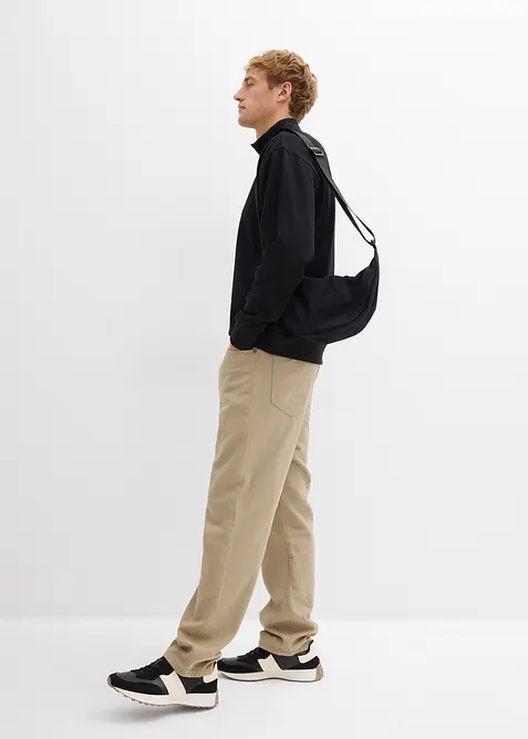 Fodrad byxa med skön midja, Relaxed Fit, Straight, bonprix